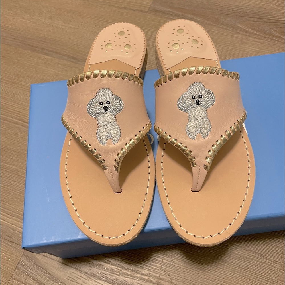 Jack Rogers poodle embroidered sandals